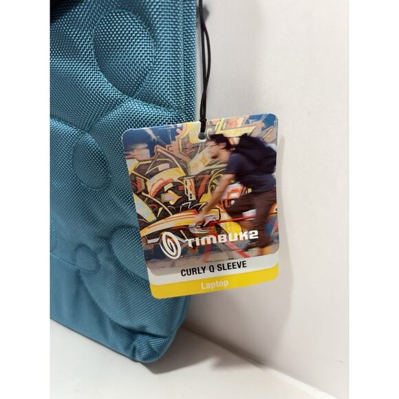 Timbuk2 Quilted Curly Q Laptop Sleeve Blue Computer Case Peacock M Brand‎ New - Picture 3 of 8